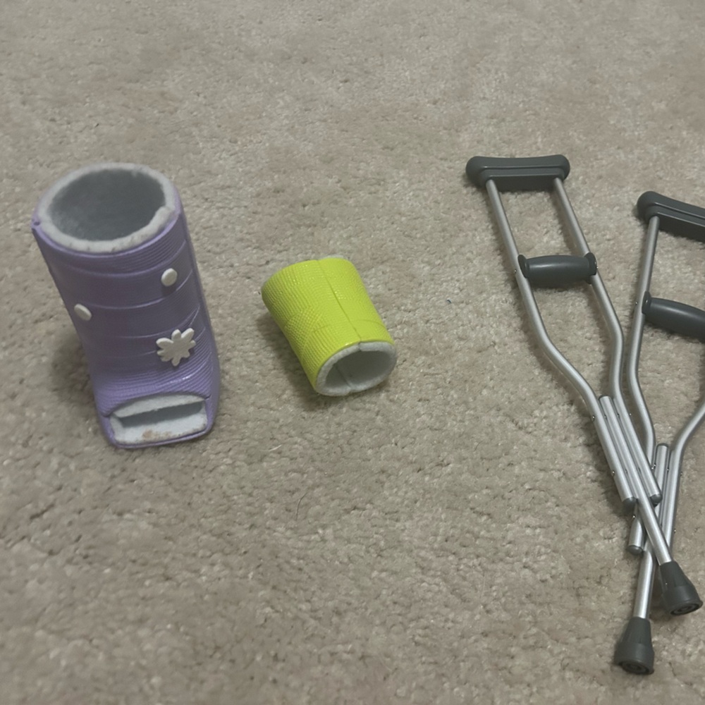 American girl feel better kit with crutches and cast